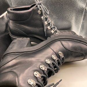 MARC FISHER LTD LEATHER COMBAT BOOTS